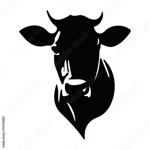 cow head silhouette vector
