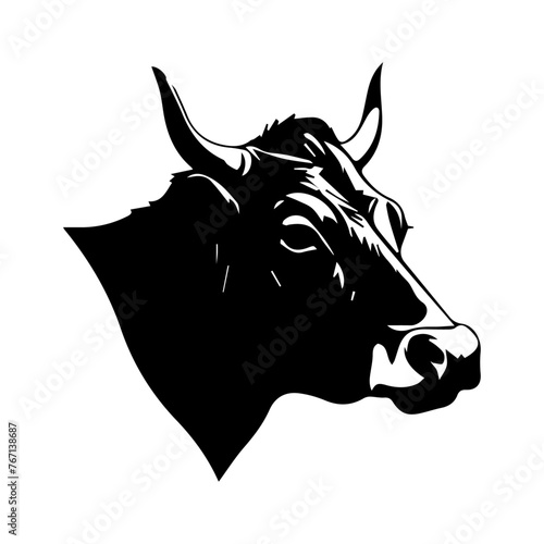 cow head silhouette vector
