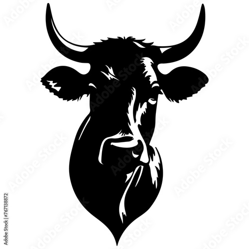 cow head silhouette vector
