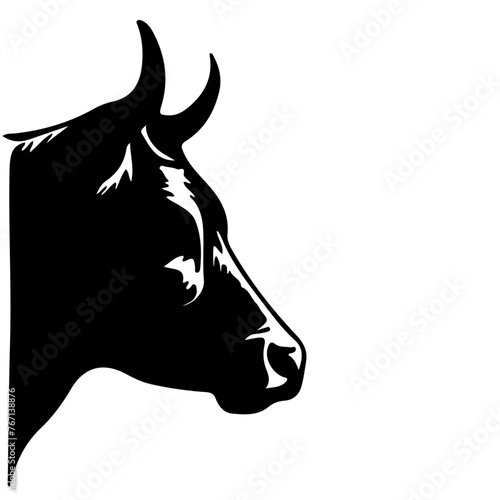 cow head silhouette vector

