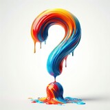Question mark from dripping colors