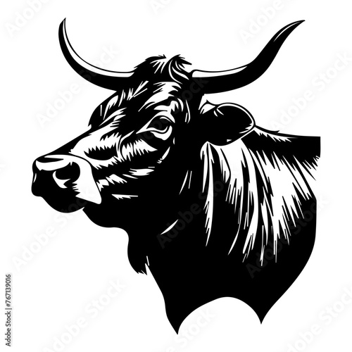 cow head silhouette vector
