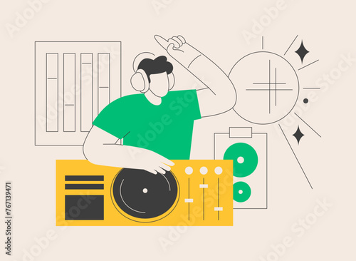 Electronic music abstract concept vector illustration.