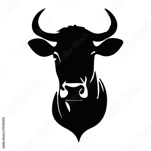 cow head silhouette vector
