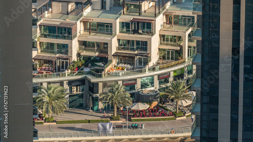 Luxury Dubai Marina promenade timelapse, Dubai, United Arab Emirates