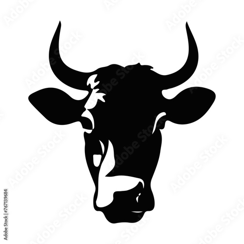 cow head silhouette vector
