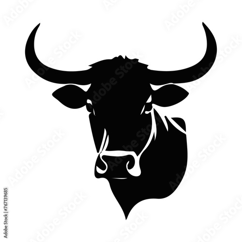 cow head silhouette vector
