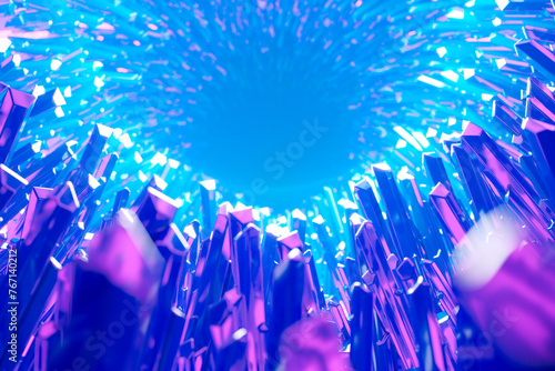 Mesmerizing Abstract Background with Blue and Pink Crystal Structures
