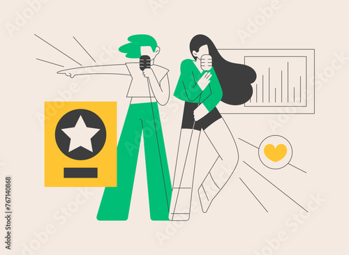 Popular music abstract concept vector illustration.