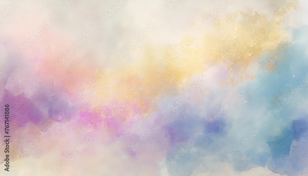 watercolor background in blue pink and purple colors soft pastel color splash and blotches with fringe bleed painting in abstract clouds shapes with paper texture