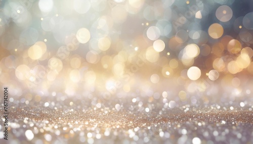 silver glitter background with bokeh defocused lights and sparkles glittering lights background abstract background with bokeh defocused lights 3d rendering