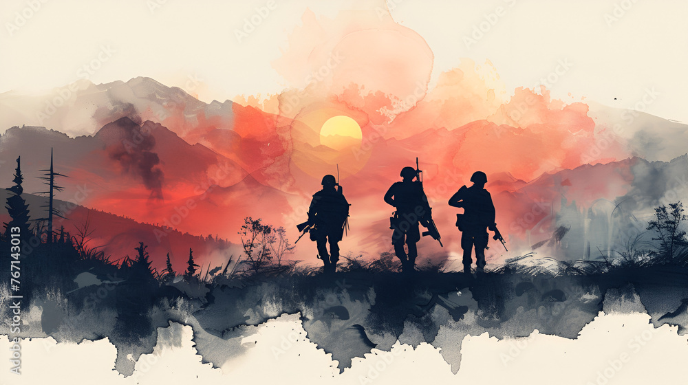  Tribute to Soldiers Illustration: Pulwama Attack - obrazy, fototapety, plakaty 