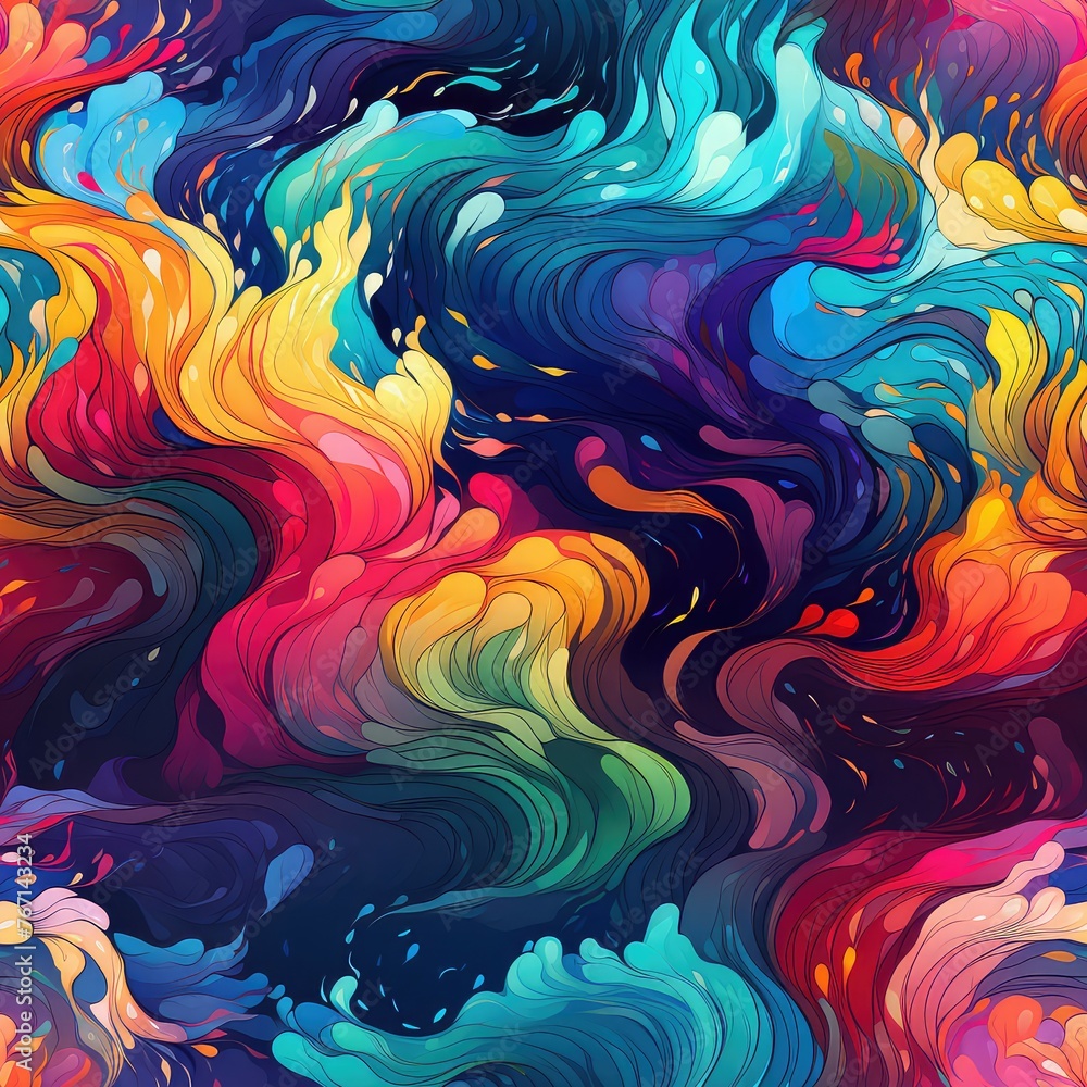 Seamless abstract rainbow waves decor pattern background Seamless abstract rainbow waves decor pattern background