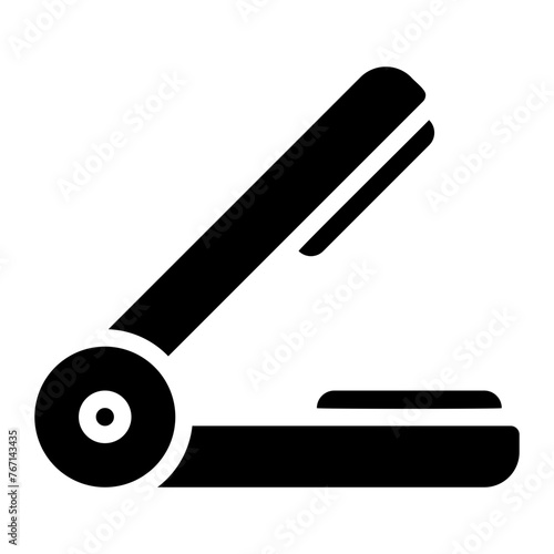 hair iron glyph icon