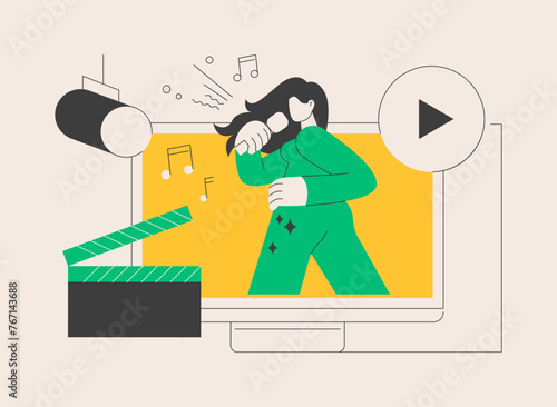 Music video abstract concept vector illustration.