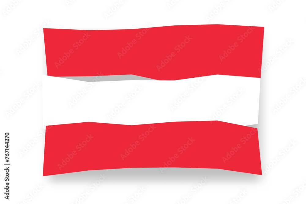 Austria flag - stylish flag mosaic of colorful papercuts. Vector illustration with dropped shadow isolated on white background Austria flag - stylish flag mosaic of colorful papercuts. Vector illustration with dropped shadow isolated on white background