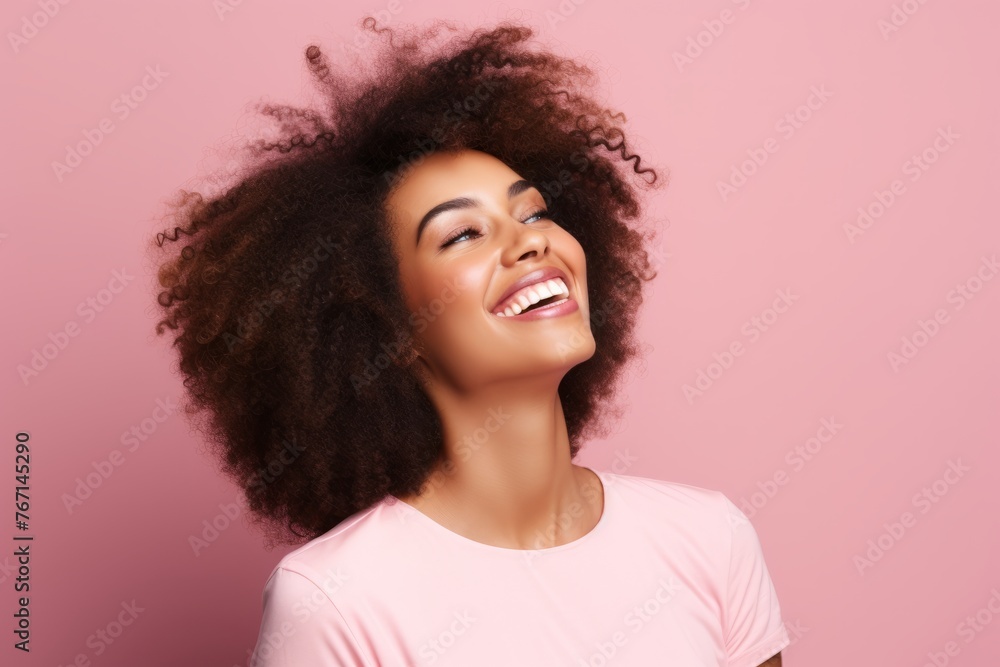 Portrait of beautiful young african american woman with afro hairstyle Portrait of beautiful young african american woman with afro hairstyle