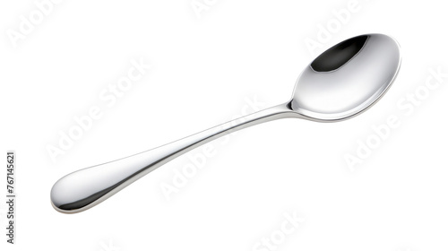 Silver spoon isolated on the transparent background