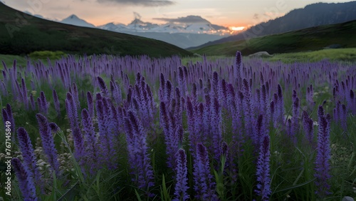 Charming purple blue flower commonly growing in meadows photo