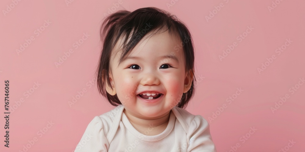Joyful East Asian Toddler Laughing Joyful East Asian Toddler Laughing