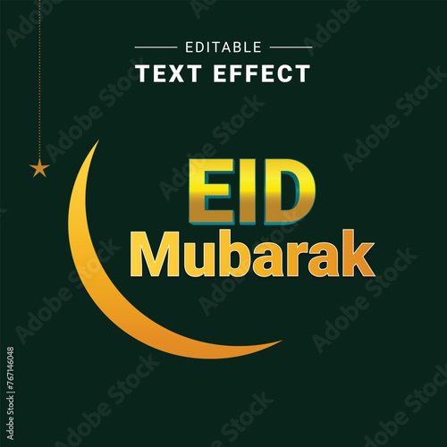 Eid Mubarak editable 3d text effect