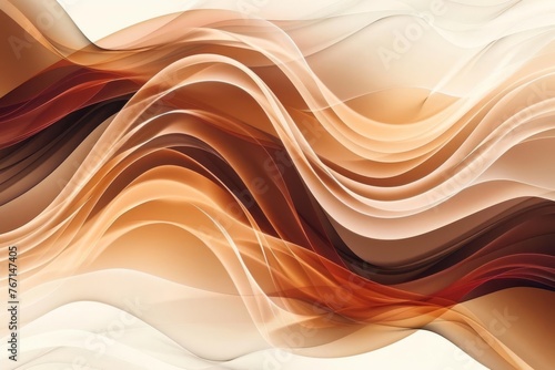 Abstract organic brown beige orange waving lines texture background, web design banner illustration