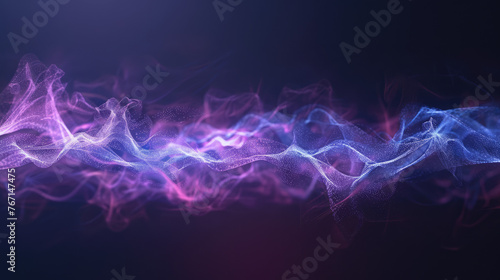 Ethereal blue and purple smoke waves photo