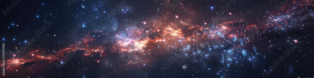 Fototapeta premium Stunning cosmic nebula panorama view