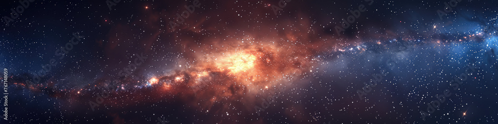 Fiery galactic core in a star-filled night Fiery galactic core in a star-filled night