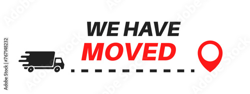 We have moved icon set. Delivery, route, transfer. Vector EPS 10