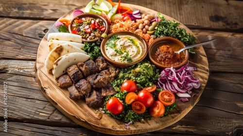 /imagine Flavorful Middle Eastern Mezze Platter, Exotic, Diverse, Shareable, Cultural Experience, 