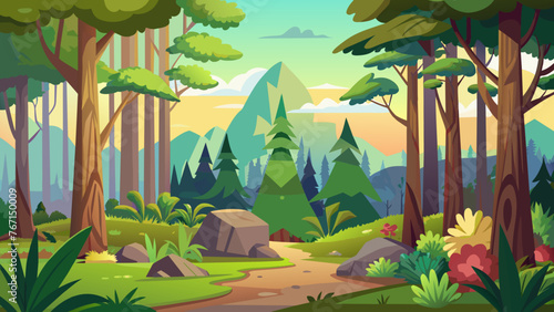 forest-background vector illustration 