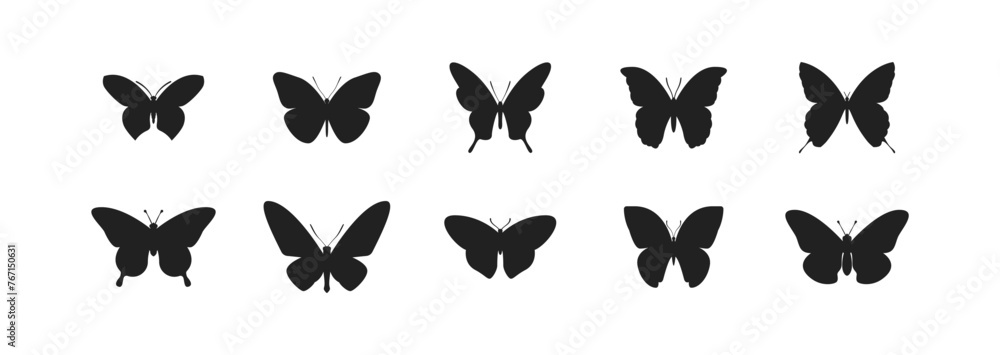 Obraz premium Butterfly silhouette set. Vector EPS 10