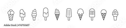 Ice cream icon set. Vector EPS 10