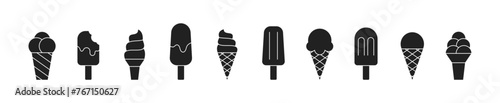 Ice cream icon set. Vector EPS 10
