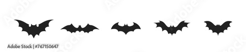Bat silhouette, icon set. Vector EPS 10