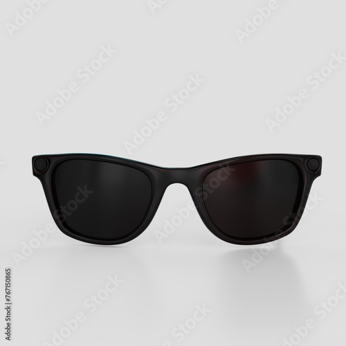 New virtual reality glasses with camera, technology in sunglasses. 3D renderer.