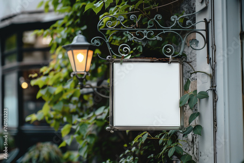 blank template of a quaint boutique metal signage