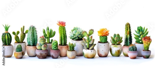 of Potted Cacti and Succulents