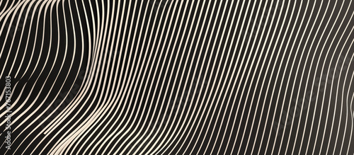 Monochrome wavy lines creating optical effect