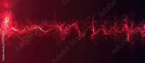Vibrant red digital wave on a dark background