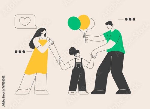 Caring adoptive fathers abstract concept vector illustration.