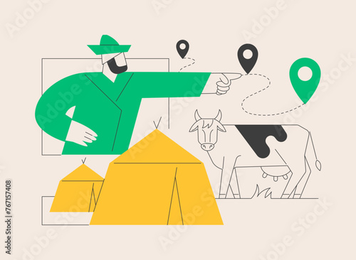 Nomadism abstract concept vector illustration.