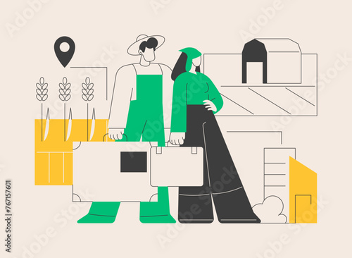 Rural migration abstract concept vector illustration.