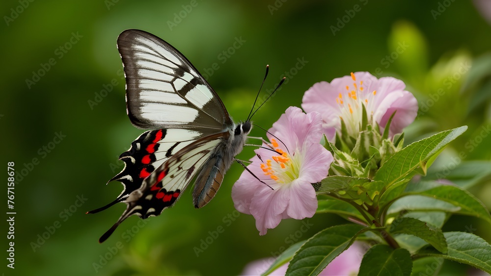 Digital High sharpness image of Aporia crataegi butterfly on flower Digital High sharpness image of Aporia crataegi butterfly on flower