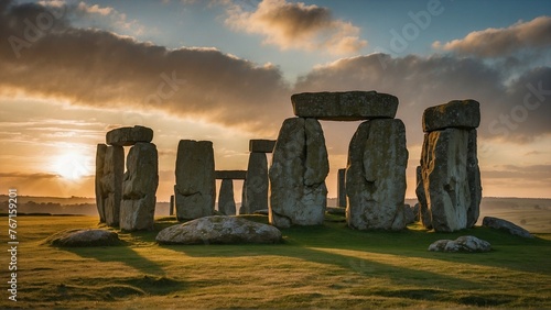 stonehenge at sunrise photo