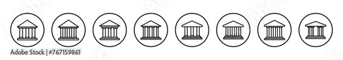 Bank icon vector illustration. Bank sign and symbol, museum, university