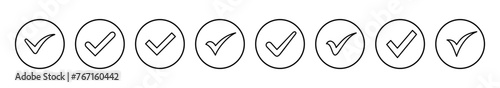 Check mark icon vector illustration. Tick mark sign and symbol