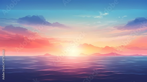 Witness a sunrise gradient background animated with vitality, where vibrant yellows blend into deep blues, providing an electrifying setting for graphic resources. © Kanwal