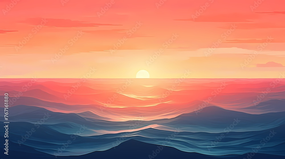 Witness a sunrise gradient background animated with vitality, where vibrant oranges blend into deep blues, providing an electrifying canvas for graphic resources.